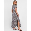 image:imageANRABESS Women Summer Maxi Dress Casual Short Sleeve V Neck Button Up Loose Split Travel Dresses 2026 Beach Vacation SundressNavy Blue Pink Floral