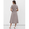 image:imageANRABESS Women Summer Short Sleeve Midi Dress Striped amp Gingham Casual ALine Button Collar Shirt Dress Beach amp VacationBrown White Plaid
