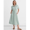 image:imageANRABESS Women Summer Short Sleeve Midi Dress Striped amp Gingham Casual ALine Button Collar Shirt Dress Beach amp VacationGreen White Stripe