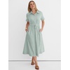 image:imageANRABESS Women Summer Short Sleeve Midi Dress Striped amp Gingham Casual ALine Button Collar Shirt Dress Beach amp VacationGreen White Stripe