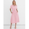 image:imageANRABESS Women Summer Short Sleeve Midi Dress Striped amp Gingham Casual ALine Button Collar Shirt Dress Beach amp VacationPink White Plaid