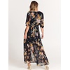 image:imageANRABESS Womens 12 Sleeve Beach Wedding Guest Maxi Dresses 2026 Summer Wrap V Neck Boho Floral Flowy Slit Long DressesFloral Black Yellow
