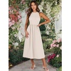 image:imageANRABESS Womens 2026 Summer Casual Maxi Dress A line Tiered Flowy Sleeveless Crewneck T Shirt Beach Travel Long DressesApricot