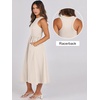 image:imageANRABESS Womens 2026 Summer Casual Maxi Dress A line Tiered Flowy Sleeveless Crewneck T Shirt Beach Travel Long DressesApricot