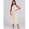 image:imageANRABESS Womens 2026 Summer Casual Maxi Dress A line Tiered Flowy Sleeveless Crewneck T Shirt Beach Travel Long DressesApricot