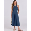image:imageANRABESS Womens 2026 Summer Casual Maxi Dress A line Tiered Flowy Sleeveless Crewneck T Shirt Beach Travel Long DressesBlue