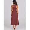 image:imageANRABESS Womens 2026 Summer Casual Maxi Dress A line Tiered Flowy Sleeveless Crewneck T Shirt Beach Travel Long DressesBrick Red