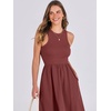 image:imageANRABESS Womens 2026 Summer Casual Maxi Dress A line Tiered Flowy Sleeveless Crewneck T Shirt Beach Travel Long DressesBrick Red