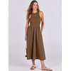 image:imageANRABESS Womens 2026 Summer Casual Maxi Dress A line Tiered Flowy Sleeveless Crewneck T Shirt Beach Travel Long DressesBrown