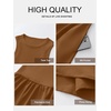 image:imageANRABESS Womens 2026 Summer Casual Maxi Dress A line Tiered Flowy Sleeveless Crewneck T Shirt Beach Travel Long DressesCaramel