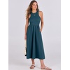 image:imageANRABESS Womens 2026 Summer Casual Maxi Dress A line Tiered Flowy Sleeveless Crewneck T Shirt Beach Travel Long DressesCyan