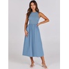image:imageANRABESS Womens 2026 Summer Casual Maxi Dress A line Tiered Flowy Sleeveless Crewneck T Shirt Beach Travel Long DressesGray Blue
