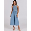 image:imageANRABESS Womens 2026 Summer Casual Maxi Dress A line Tiered Flowy Sleeveless Crewneck T Shirt Beach Travel Long DressesGray Blue