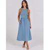 image:imageANRABESS Womens 2026 Summer Casual Maxi Dress A line Tiered Flowy Sleeveless Crewneck T Shirt Beach Travel Long DressesGray Blue