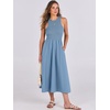 image:imageANRABESS Womens 2026 Summer Casual Maxi Dress A line Tiered Flowy Sleeveless Crewneck T Shirt Beach Travel Long DressesGray Blue