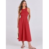 image:imageANRABESS Womens 2026 Summer Casual Maxi Dress A line Tiered Flowy Sleeveless Crewneck T Shirt Beach Travel Long DressesRed