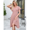 image:imageANRABESS Womens Cocktail Dress Semi Formal Wedding Guest Wrap Midi Dresses Summer Western A Line High Low Ruffled DressPink