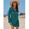image:imageANRABESS Womens Crochet Swimsuit Cover Up V Neck Mesh Knit Beach Dress Long Sleeve Summer Vacation BeachwearLake