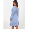 image:imageANRABESS Womens Dress Long Lantern Sleeve Square Neck Elastic Waist Ruffle Flowy Swing ALine Short Dresses 2026 Fall FashionBlue White Floral