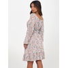 image:imageANRABESS Womens Dress Long Lantern Sleeve Square Neck Elastic Waist Ruffle Flowy Swing ALine Short Dresses 2026 Fall FashionCoral Floral