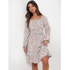 image:imageANRABESS Womens Dress Long Lantern Sleeve Square Neck Elastic Waist Ruffle Flowy Swing ALine Short Dresses 2026 Fall FashionCoral Floral