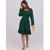 image:imageANRABESS Womens Dress Long Lantern Sleeve Square Neck Elastic Waist Ruffle Flowy Swing ALine Short Dresses 2026 Fall FashionDeep Green