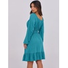 image:imageANRABESS Womens Dress Long Lantern Sleeve Square Neck Elastic Waist Ruffle Flowy Swing ALine Short Dresses 2026 Fall FashionLake