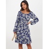 image:imageANRABESS Womens Dress Long Lantern Sleeve Square Neck Elastic Waist Ruffle Flowy Swing ALine Short Dresses 2026 Fall FashionNavy White Floral