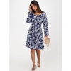 image:imageANRABESS Womens Dress Long Lantern Sleeve Square Neck Elastic Waist Ruffle Flowy Swing ALine Short Dresses 2026 Fall FashionNavy White Floral