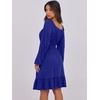 image:imageANRABESS Womens Dress Long Lantern Sleeve Square Neck Elastic Waist Ruffle Flowy Swing ALine Short Dresses 2026 Fall FashionRoyal