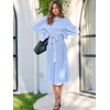 image:imageANRABESS Womens Floral Chiffon Midi Dress Puff Long Sleeve Mock Neck Summer Wedding Guest Party Dresses Fall 2026 OutfitsBlue