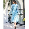 image:imageANRABESS Womens Floral Chiffon Midi Dress Puff Long Sleeve Mock Neck Summer Wedding Guest Party Dresses Fall 2026 OutfitsFloral Leaf