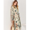 image:imageANRABESS Womens Floral Chiffon Midi Dress Puff Long Sleeve Mock Neck Summer Wedding Guest Party Dresses Fall 2026 OutfitsLeaf Apricot