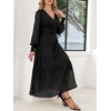 image:imageANRABESS Womens Floral Long Sleeve Maxi Dress V Neck Chiffon Flowy Boho ALine 2026 Spring Wedding Guest Party Wrap DressesBlack