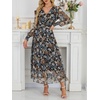 image:imageANRABESS Womens Floral Long Sleeve Maxi Dress V Neck Chiffon Flowy Boho ALine 2026 Spring Wedding Guest Party Wrap DressesFloral Black