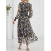 image:imageANRABESS Womens Floral Long Sleeve Maxi Dress V Neck Chiffon Flowy Boho ALine 2026 Spring Wedding Guest Party Wrap DressesFloral Black