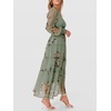 image:imageANRABESS Womens Floral Long Sleeve Maxi Dress V Neck Chiffon Flowy Boho ALine 2026 Spring Wedding Guest Party Wrap DressesFloral Green