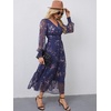 image:imageANRABESS Womens Floral Long Sleeve Maxi Dress V Neck Chiffon Flowy Boho ALine 2026 Spring Wedding Guest Party Wrap DressesFloral Navy Blue