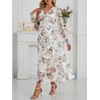 image:imageANRABESS Womens Floral Long Sleeve Maxi Dress V Neck Chiffon Flowy Boho ALine 2026 Spring Wedding Guest Party Wrap DressesFloral White