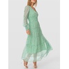 image:imageANRABESS Womens Floral Long Sleeve Maxi Dress V Neck Chiffon Flowy Boho ALine 2026 Spring Wedding Guest Party Wrap DressesWhite Dot Green