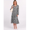 image:imageANRABESS Womens Long Lantern Sleeve Floral Midi Dresses 2026 Fall V Neck Casual Flowy Aline Tiered Boho Vacation DressFloral Black