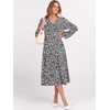 image:imageANRABESS Womens Long Lantern Sleeve Floral Midi Dresses 2026 Fall V Neck Casual Flowy Aline Tiered Boho Vacation DressFloral Black