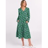 image:imageANRABESS Womens Long Lantern Sleeve Floral Midi Dresses 2026 Fall V Neck Casual Flowy Aline Tiered Boho Vacation DressFloral White Green