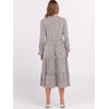 image:imageANRABESS Womens Long Lantern Sleeve Floral Midi Dresses 2026 Fall V Neck Casual Flowy Aline Tiered Boho Vacation DressGrey White Spot Print
