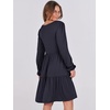image:imageANRABESS Womens Long Sleeve Dress 2026 Spring Casual V Neck Tiered Flowy Short Dresses Beach Travel Vacation ClothesNavy Blue