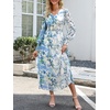 image:imageANRABESS Womens Long Sleeve Floral Maxi Dress Casual V Neck Chiffon Boho Flowy Beach Fall Wedding Guest Party Long DressesFloral Blue