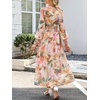 image:imageANRABESS Womens Long Sleeve Floral Maxi Dress Casual V Neck Chiffon Boho Flowy Beach Fall Wedding Guest Party Long DressesFloral Orange