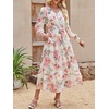 image:imageANRABESS Womens Long Sleeve Floral Maxi Dress Casual V Neck Chiffon Boho Flowy Beach Fall Wedding Guest Party Long DressesFloral Pink