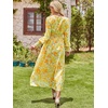 image:imageANRABESS Womens Long Sleeve Floral Maxi Dress Casual V Neck Chiffon Boho Flowy Beach Fall Wedding Guest Party Long DressesFloral Yellow Orange