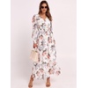 image:imageANRABESS Womens Long Sleeve Floral Maxi Dress Casual V Neck Chiffon Boho Flowy Beach Fall Wedding Guest Party Long DressesWhite Flor